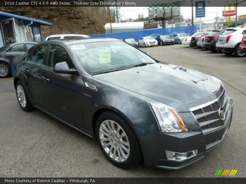 Thunder Gray ChromaFlair / Ebony 2010 Cadillac CTS 4 3.6 AWD Sedan