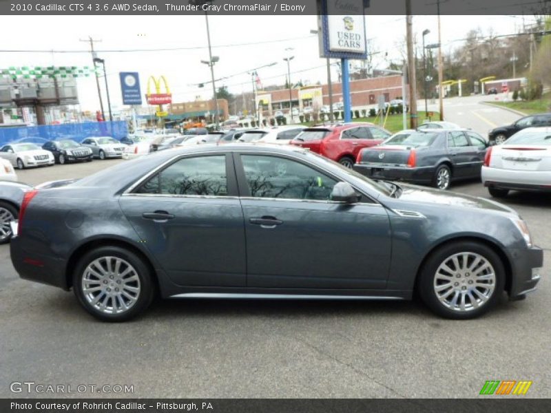 Thunder Gray ChromaFlair / Ebony 2010 Cadillac CTS 4 3.6 AWD Sedan