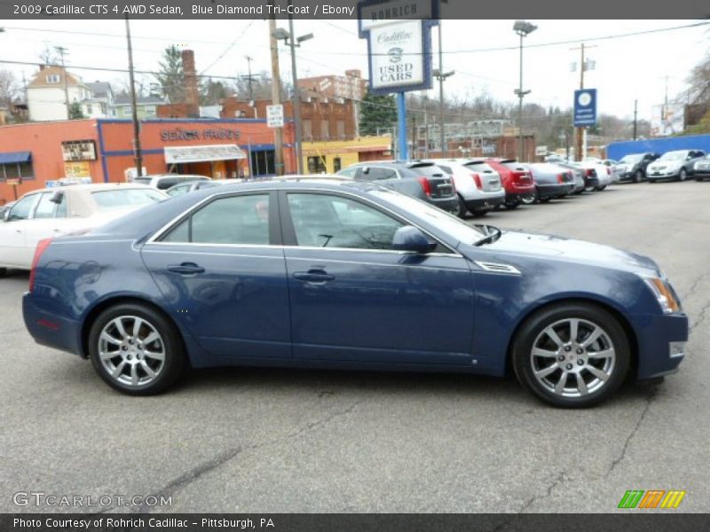 Blue Diamond Tri-Coat / Ebony 2009 Cadillac CTS 4 AWD Sedan