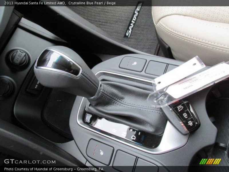 Crystalline Blue Pearl / Beige 2013 Hyundai Santa Fe Limited AWD