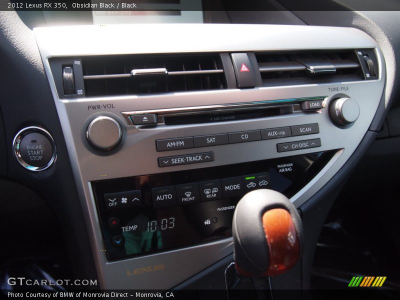 Obsidian Black / Black 2012 Lexus RX 350