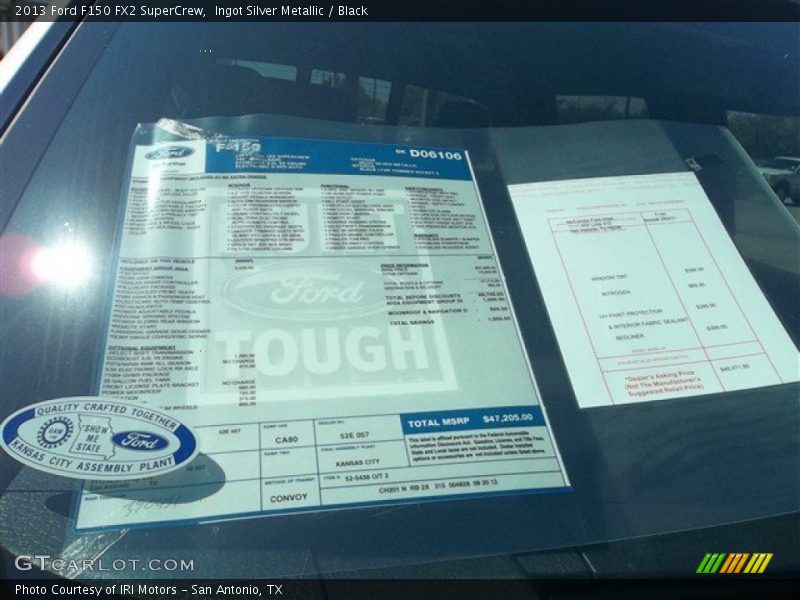Ingot Silver Metallic / Black 2013 Ford F150 FX2 SuperCrew