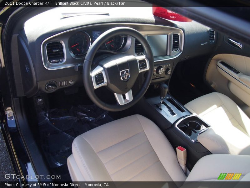 Brilliant Black Crystal Pearl / Black/Tan 2011 Dodge Charger R/T