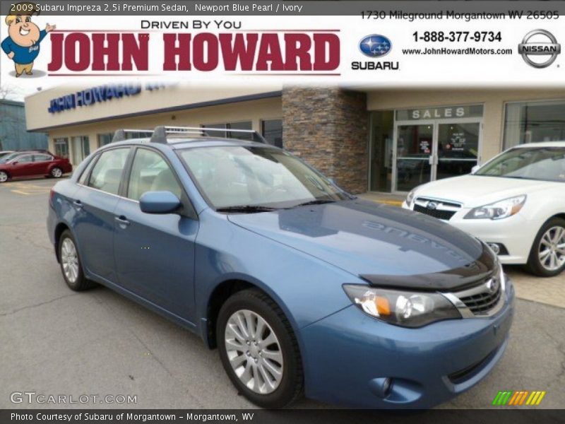 Newport Blue Pearl / Ivory 2009 Subaru Impreza 2.5i Premium Sedan