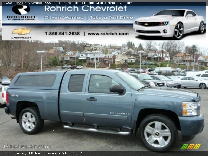 Blue Granite Metallic / Ebony 2008 Chevrolet Silverado 1500 LT Extended Cab 4x4