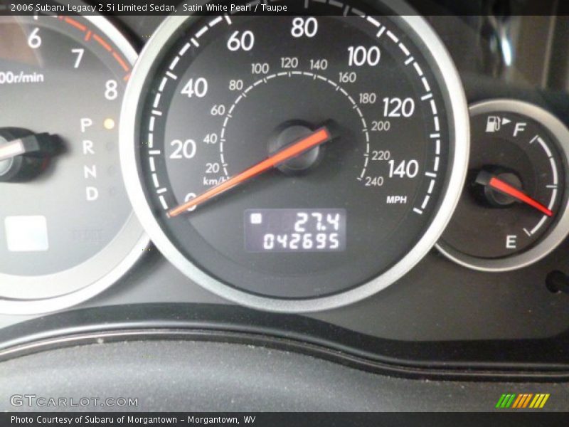 Satin White Pearl / Taupe 2006 Subaru Legacy 2.5i Limited Sedan
