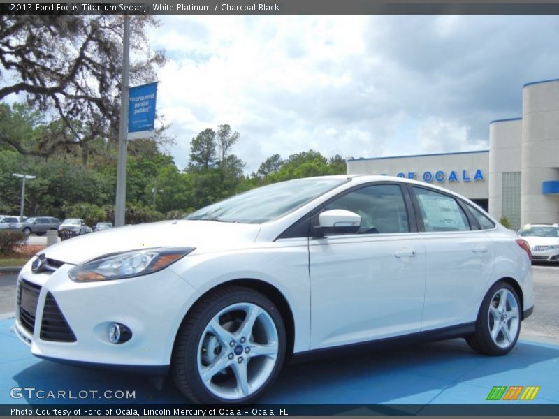 White Platinum / Charcoal Black 2013 Ford Focus Titanium Sedan