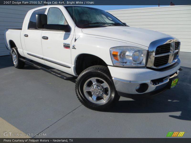 Bright White / Khaki 2007 Dodge Ram 2500 SLT Mega Cab 4x4
