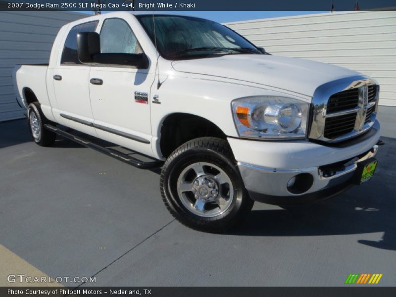 Bright White / Khaki 2007 Dodge Ram 2500 SLT Mega Cab 4x4