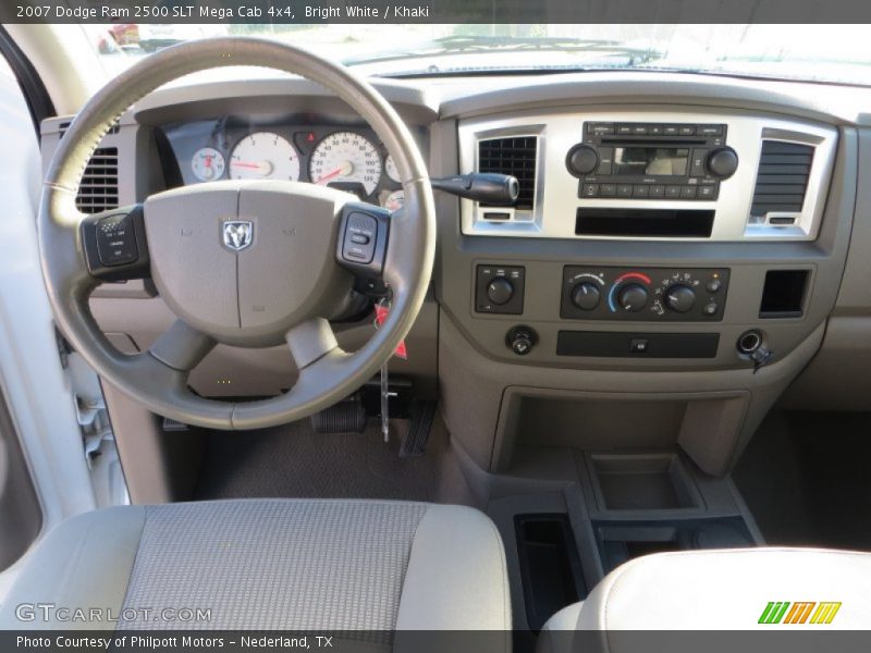 Bright White / Khaki 2007 Dodge Ram 2500 SLT Mega Cab 4x4