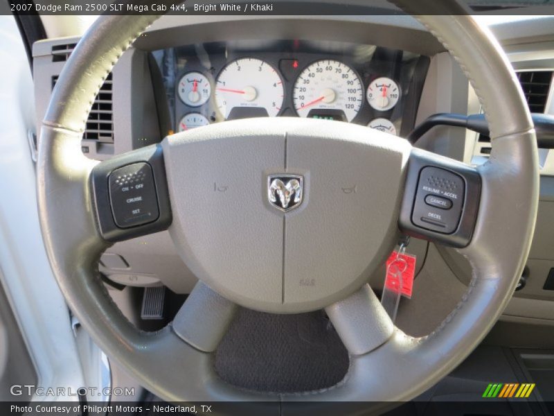 Bright White / Khaki 2007 Dodge Ram 2500 SLT Mega Cab 4x4