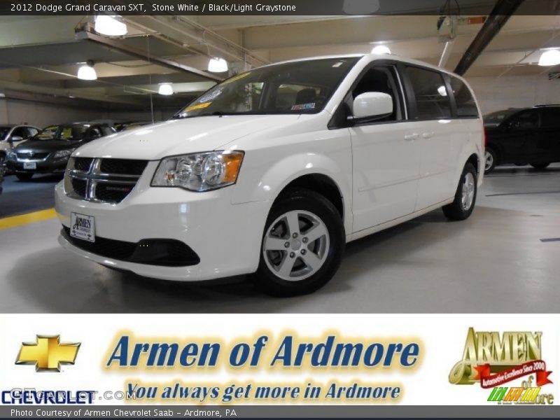 Stone White / Black/Light Graystone 2012 Dodge Grand Caravan SXT
