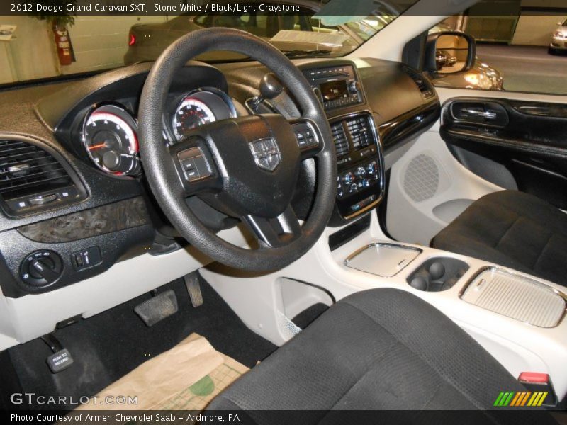Stone White / Black/Light Graystone 2012 Dodge Grand Caravan SXT