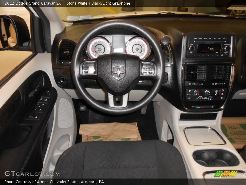Stone White / Black/Light Graystone 2012 Dodge Grand Caravan SXT