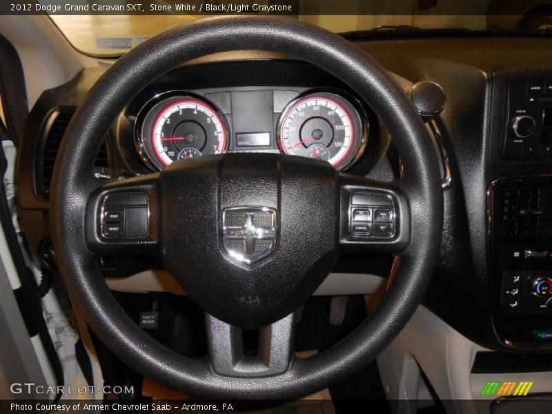 Stone White / Black/Light Graystone 2012 Dodge Grand Caravan SXT