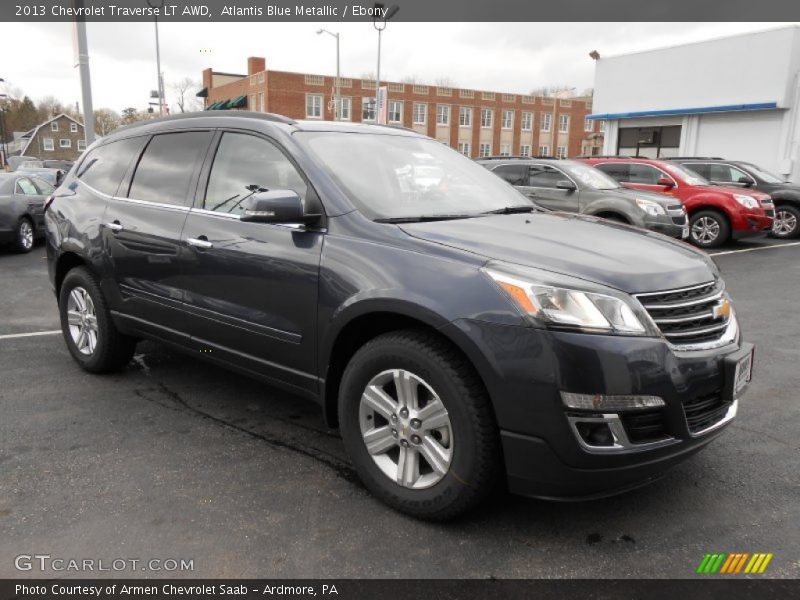 Atlantis Blue Metallic / Ebony 2013 Chevrolet Traverse LT AWD