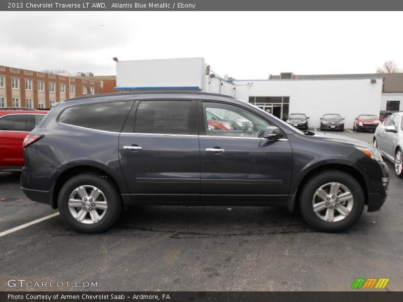 Atlantis Blue Metallic / Ebony 2013 Chevrolet Traverse LT AWD