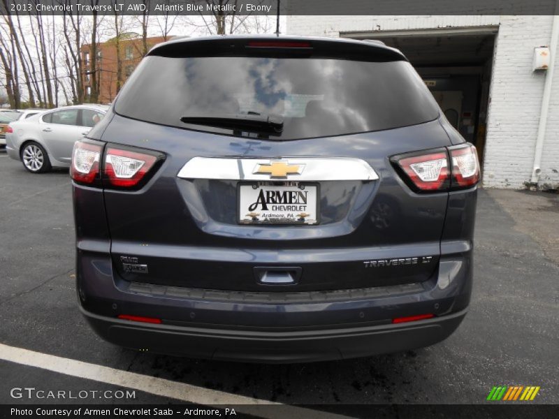 Atlantis Blue Metallic / Ebony 2013 Chevrolet Traverse LT AWD