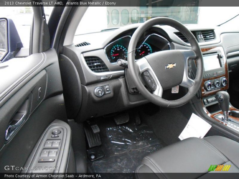 Atlantis Blue Metallic / Ebony 2013 Chevrolet Traverse LT AWD