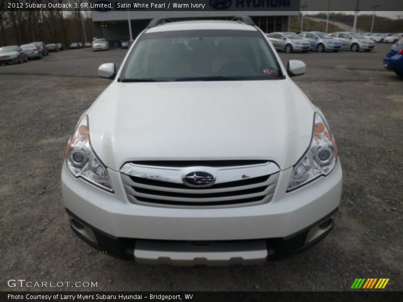 Satin White Pearl / Warm Ivory 2012 Subaru Outback 3.6R Limited