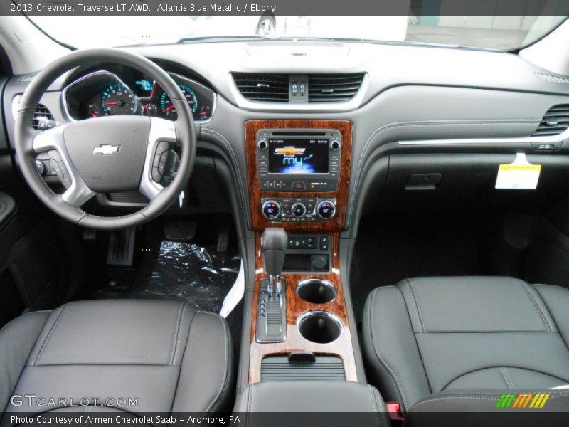 Atlantis Blue Metallic / Ebony 2013 Chevrolet Traverse LT AWD