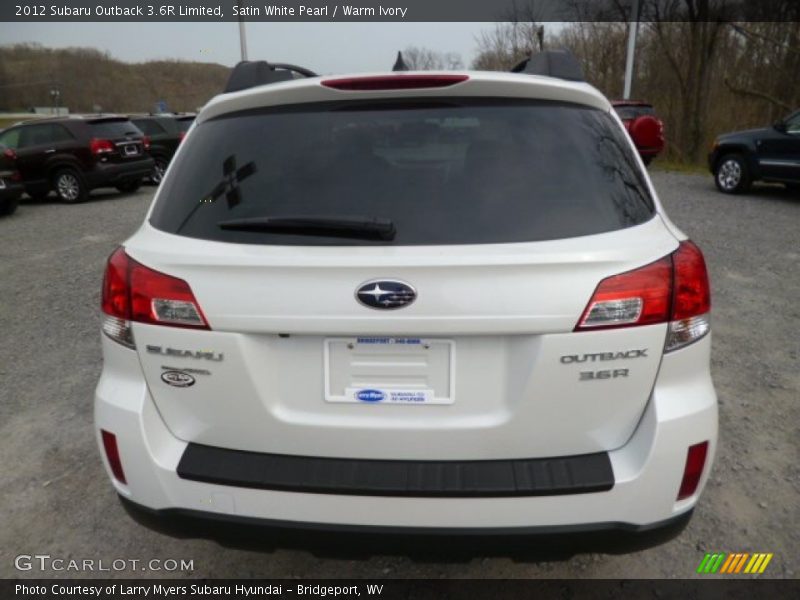 Satin White Pearl / Warm Ivory 2012 Subaru Outback 3.6R Limited