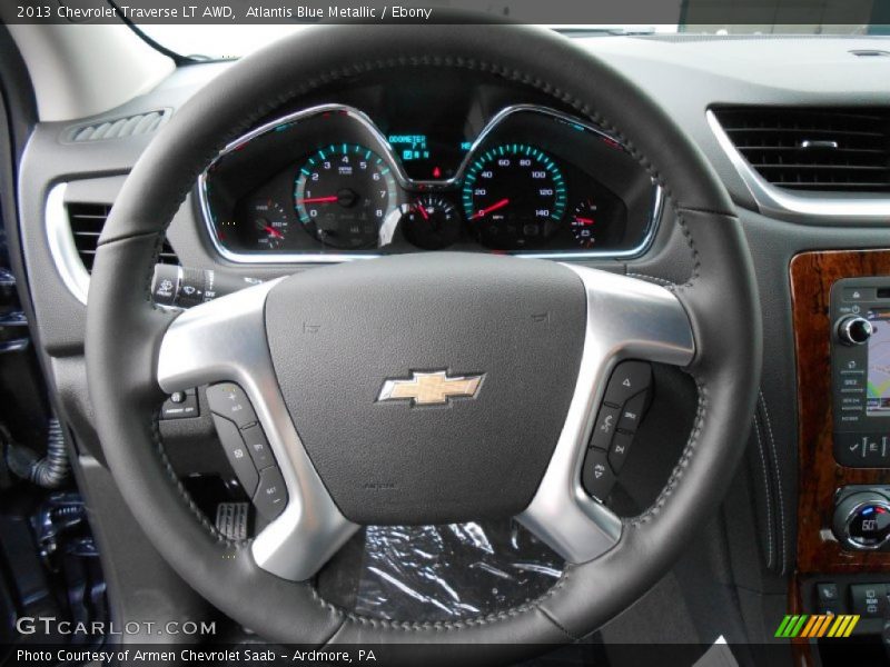 Atlantis Blue Metallic / Ebony 2013 Chevrolet Traverse LT AWD