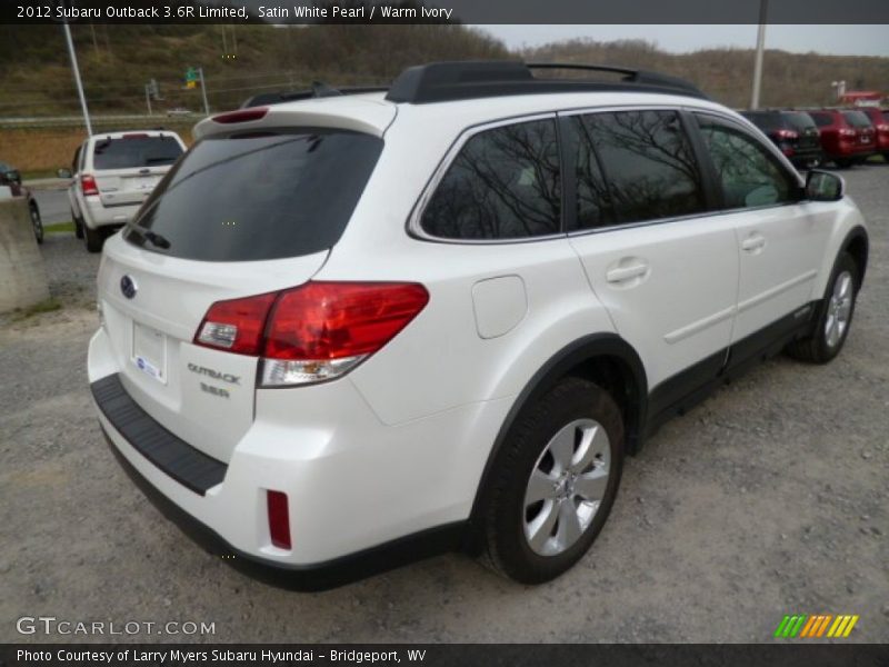Satin White Pearl / Warm Ivory 2012 Subaru Outback 3.6R Limited
