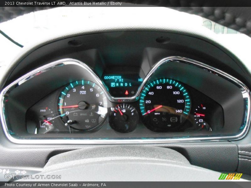 Atlantis Blue Metallic / Ebony 2013 Chevrolet Traverse LT AWD
