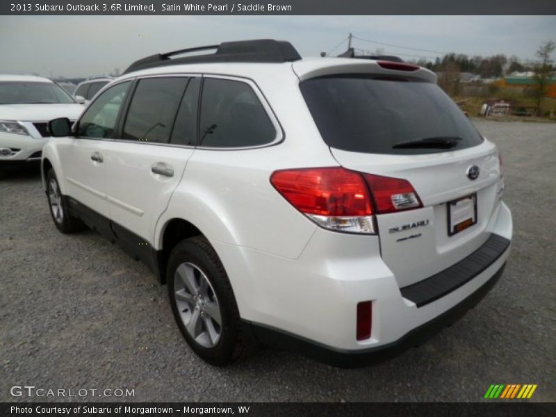 Satin White Pearl / Saddle Brown 2013 Subaru Outback 3.6R Limited