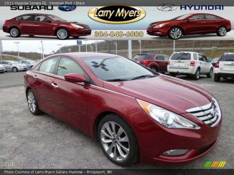 Venetian Red / Black 2011 Hyundai Sonata SE