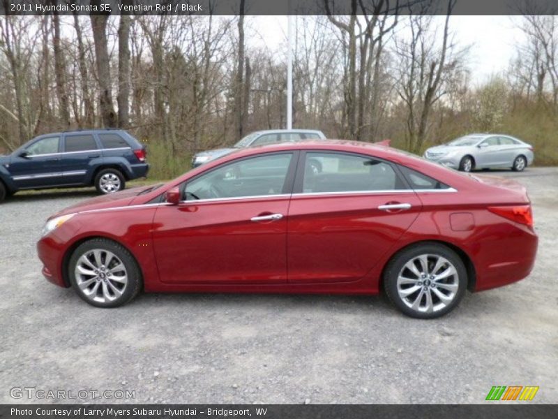Venetian Red / Black 2011 Hyundai Sonata SE