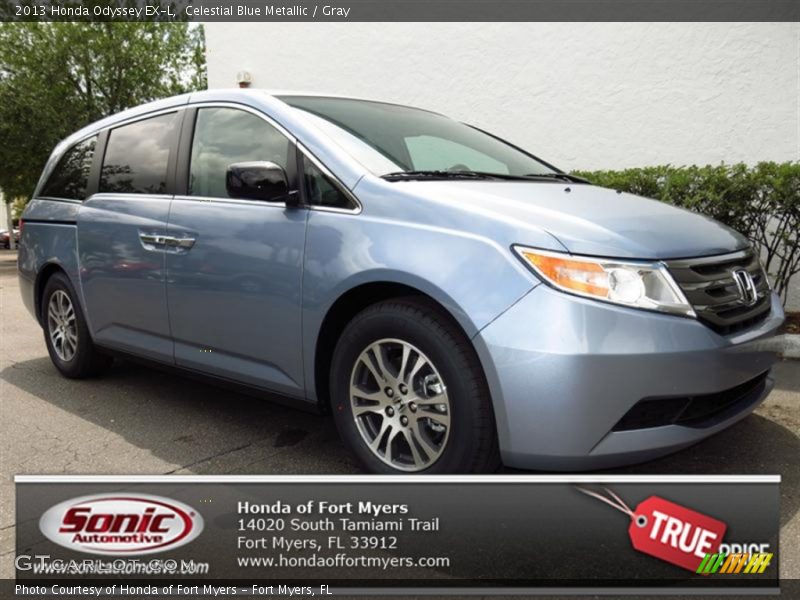 Celestial Blue Metallic / Gray 2013 Honda Odyssey EX-L