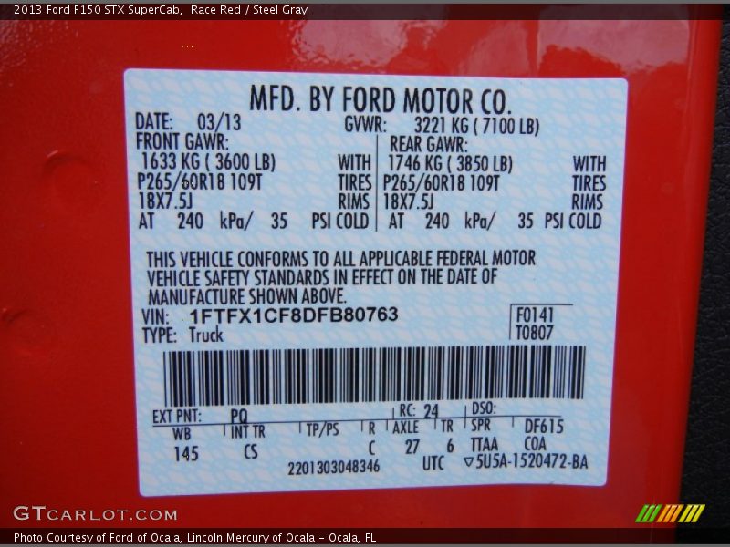 Race Red / Steel Gray 2013 Ford F150 STX SuperCab