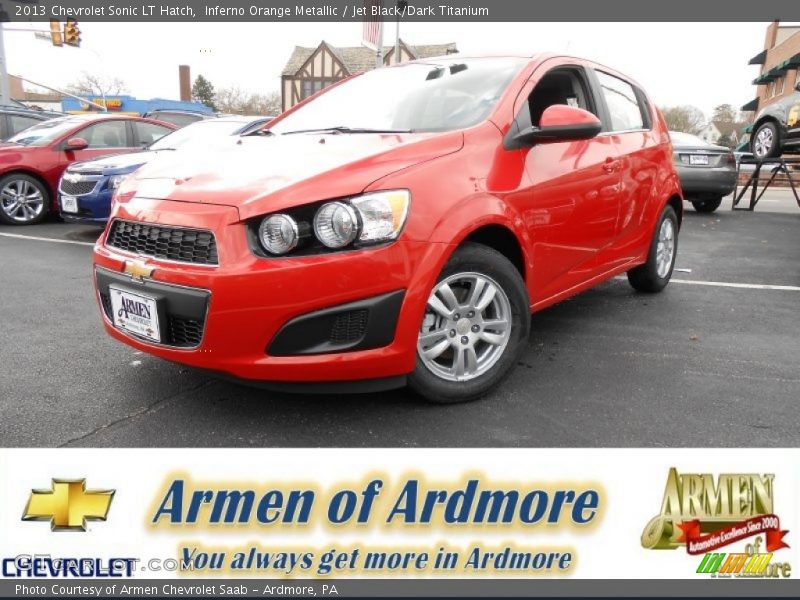 Inferno Orange Metallic / Jet Black/Dark Titanium 2013 Chevrolet Sonic LT Hatch