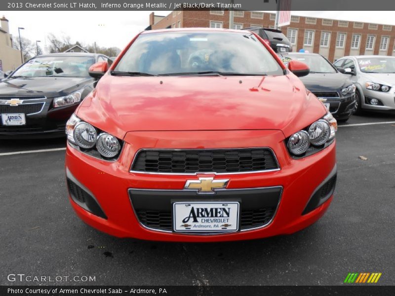 Inferno Orange Metallic / Jet Black/Dark Titanium 2013 Chevrolet Sonic LT Hatch