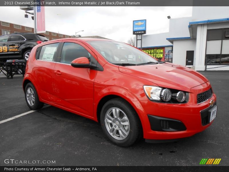 Inferno Orange Metallic / Jet Black/Dark Titanium 2013 Chevrolet Sonic LT Hatch