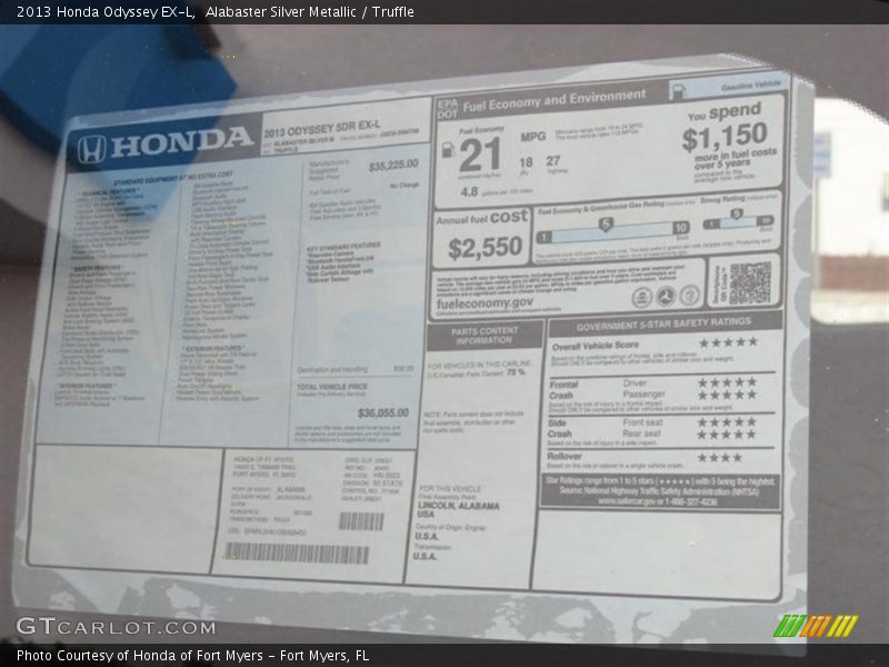 Alabaster Silver Metallic / Truffle 2013 Honda Odyssey EX-L