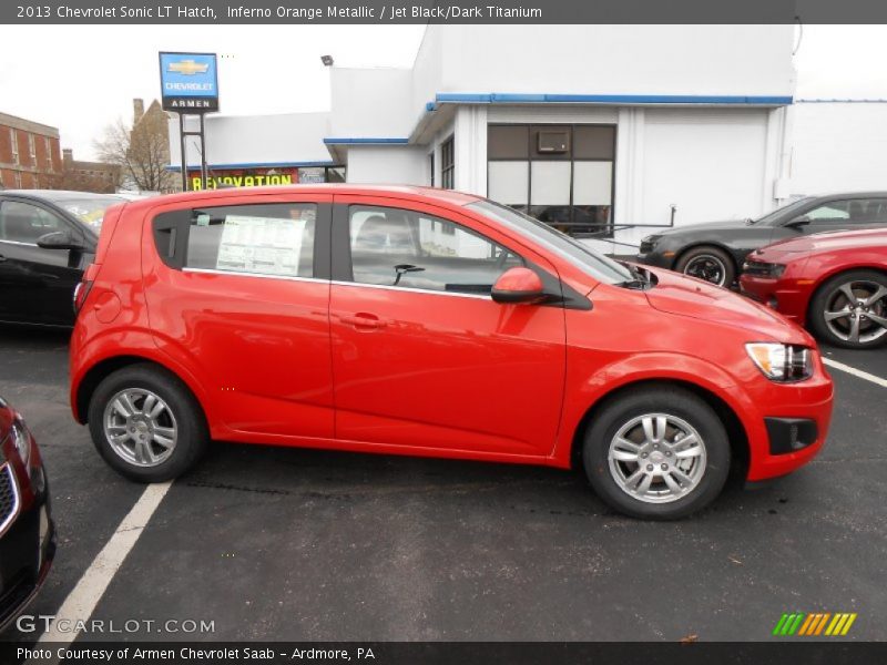 Inferno Orange Metallic / Jet Black/Dark Titanium 2013 Chevrolet Sonic LT Hatch