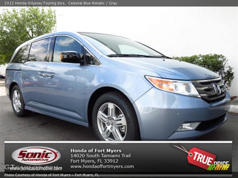 Celestial Blue Metallic / Gray 2013 Honda Odyssey Touring Elite