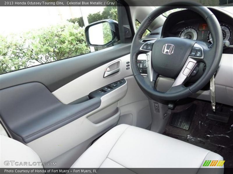 Celestial Blue Metallic / Gray 2013 Honda Odyssey Touring Elite