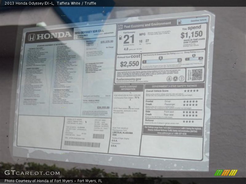 Taffeta White / Truffle 2013 Honda Odyssey EX-L