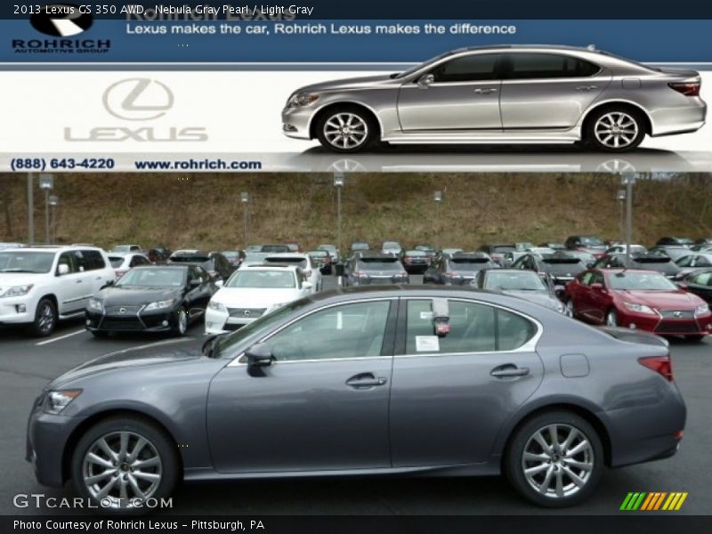 Nebula Gray Pearl / Light Gray 2013 Lexus GS 350 AWD