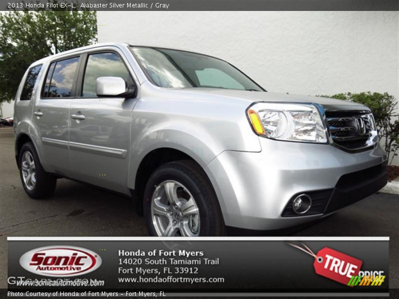 Alabaster Silver Metallic / Gray 2013 Honda Pilot EX-L