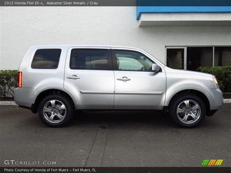 Alabaster Silver Metallic / Gray 2013 Honda Pilot EX-L