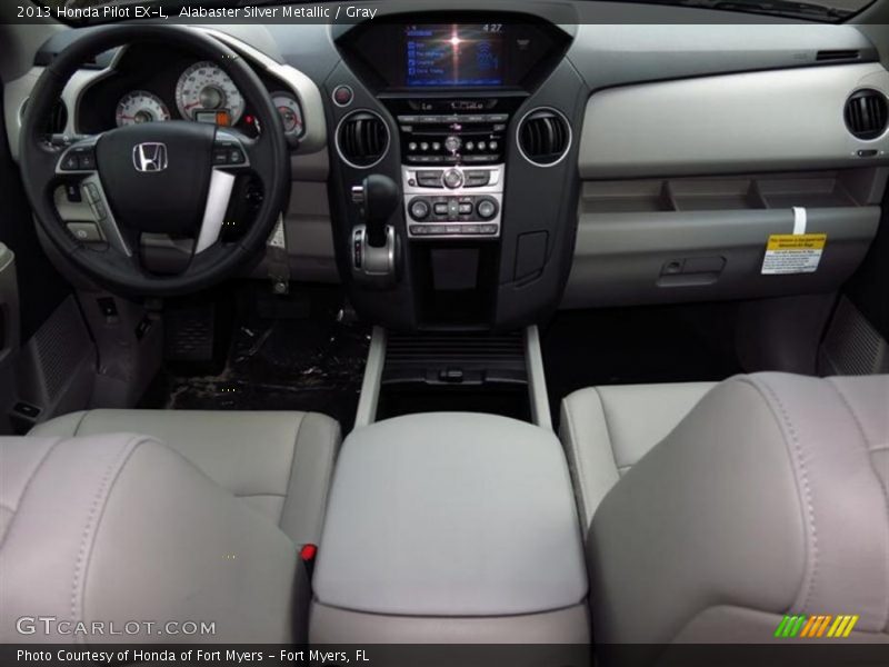 Alabaster Silver Metallic / Gray 2013 Honda Pilot EX-L