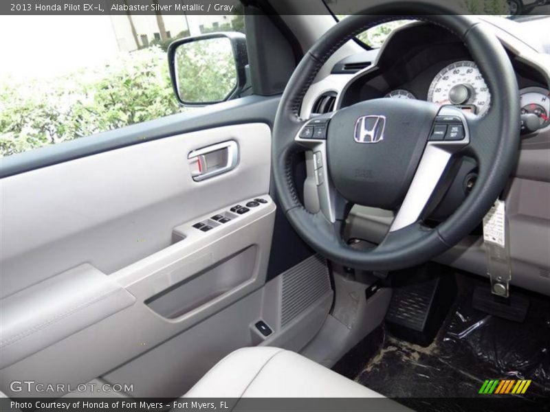 Alabaster Silver Metallic / Gray 2013 Honda Pilot EX-L
