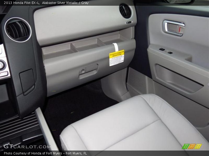 Alabaster Silver Metallic / Gray 2013 Honda Pilot EX-L