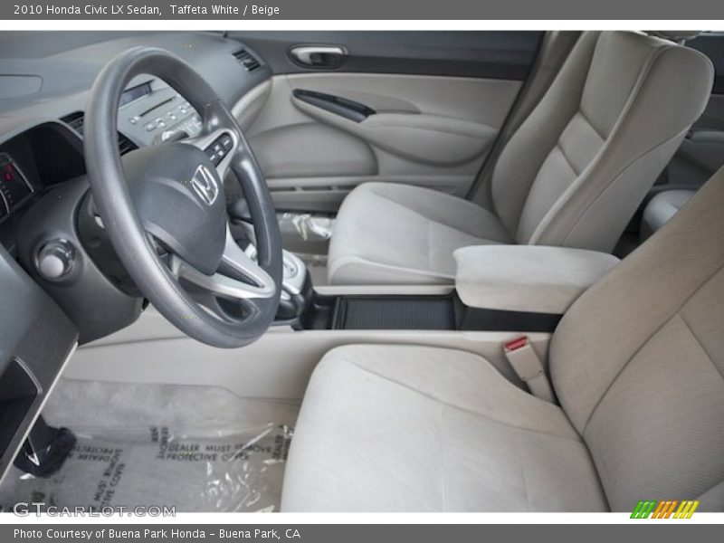 Taffeta White / Beige 2010 Honda Civic LX Sedan