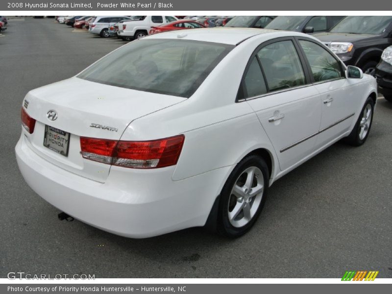 Powder White Pearl / Black 2008 Hyundai Sonata Limited